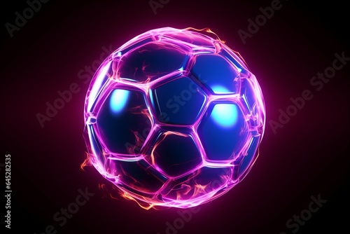 Neon soccer ball banner Promote sports betting and earnings with striking style