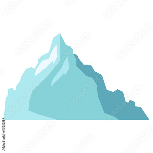 Snow mountain flat illustration