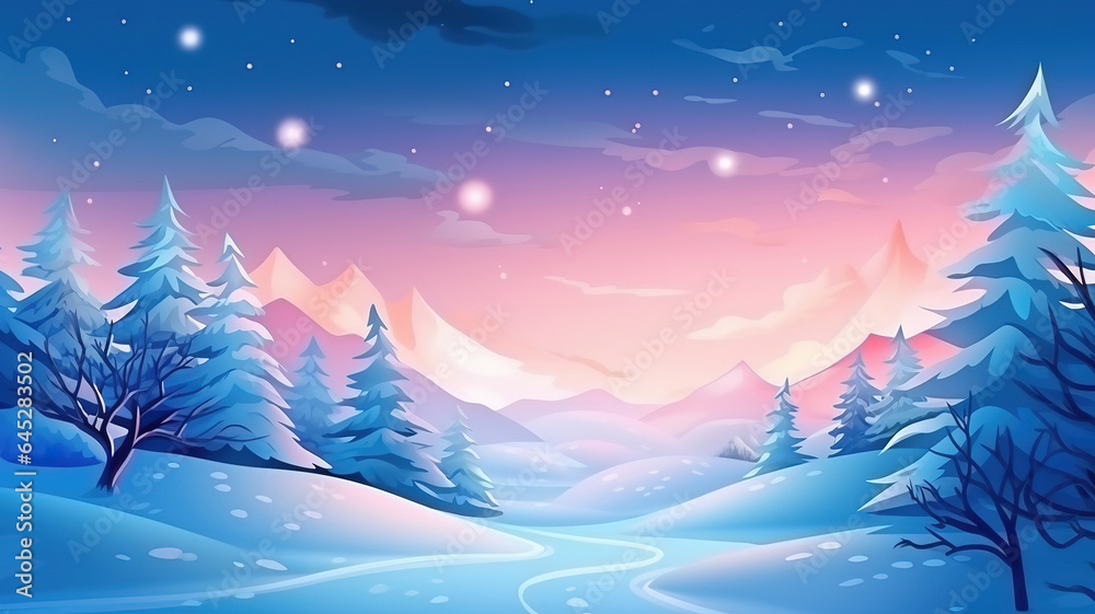 Naklejka premium Winter christmas background, Bright color. Generative Ai