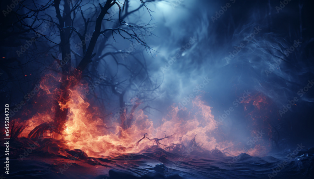 winter and fire mystery smoke background texture,twirling around.