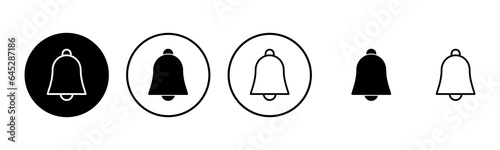 Bell Icon set illustration. Notification sign and symbol for web site design