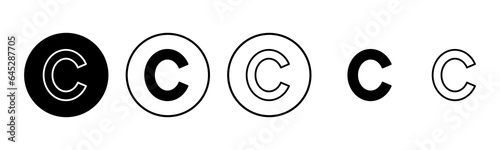 Copyright icon set illustration. copyright sign and symbol