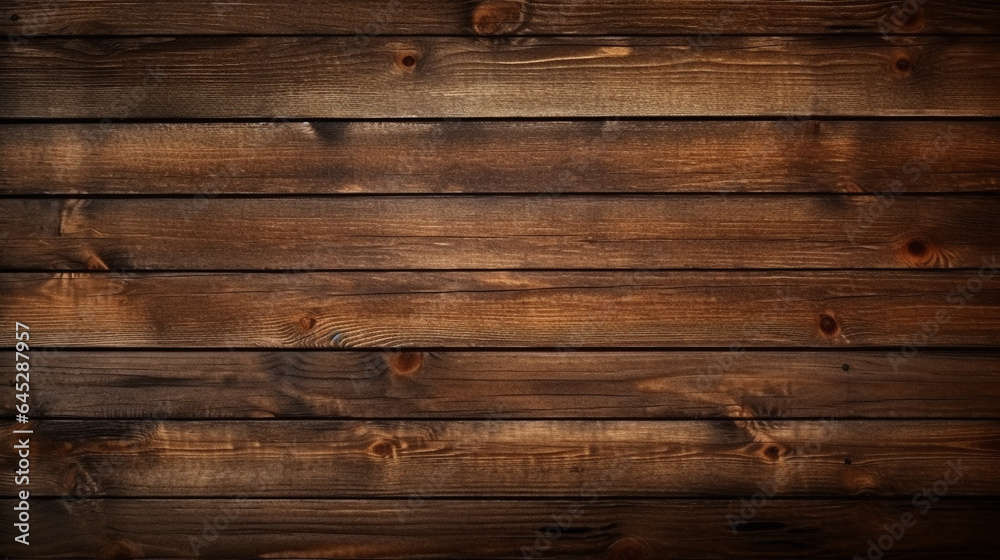 Fototapeta premium A grunge-style, rustic brown wooden timber texture, ideal for wall, floor, or table backgrounds.