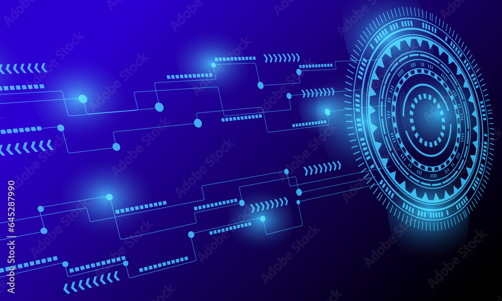 blue circles circuit hi tech tehnology abstract background blue circles circuit hi tech tehnology abstract background