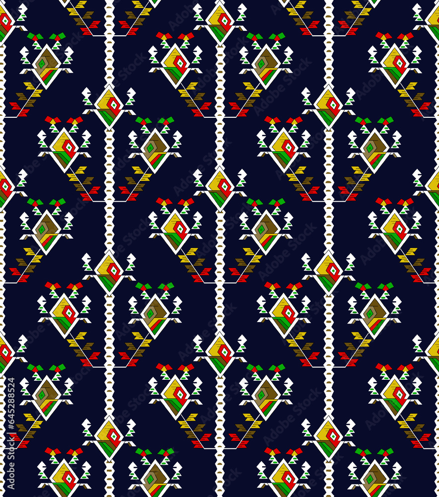 Obraz premium Botanical Flower Pattern, Seamless Digital Design,Watercolor Textile Allover Abstract Design.With Background allover