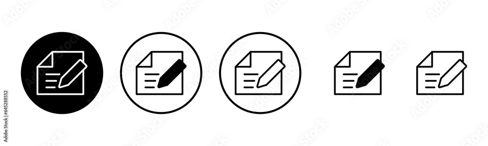Note icon set illustration. notepad sign and symbol Note icon set illustration. notepad sign and symbol