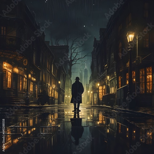 person walking in the night 