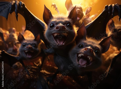 A group of bats looking at the camera