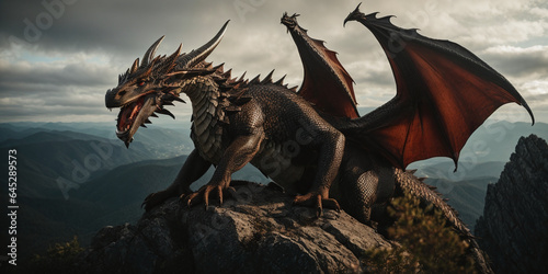 A dragon on a mountaintop