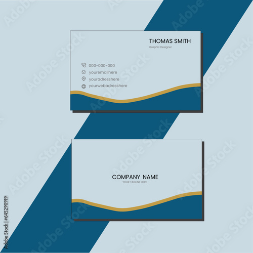 Double sided business card, creative template, simple and elegant design for professional visiting card.
