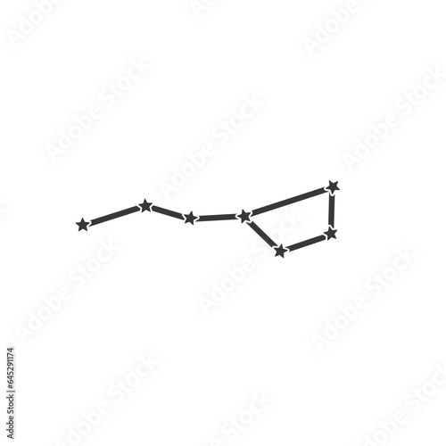 Big Dipper constellation icon isolated on white background. Ursa Major icon Vector Illustration