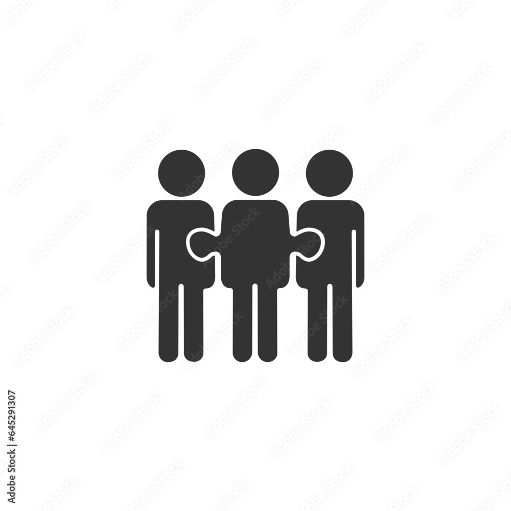 Business collaboration icon, teamwork puzzle, people team for work in office, concept partnership, editable stroke vector illustration flat sign Business collaboration icon, teamwork puzzle, people team for work in office, concept partnership, editable stroke vector illustration flat sign