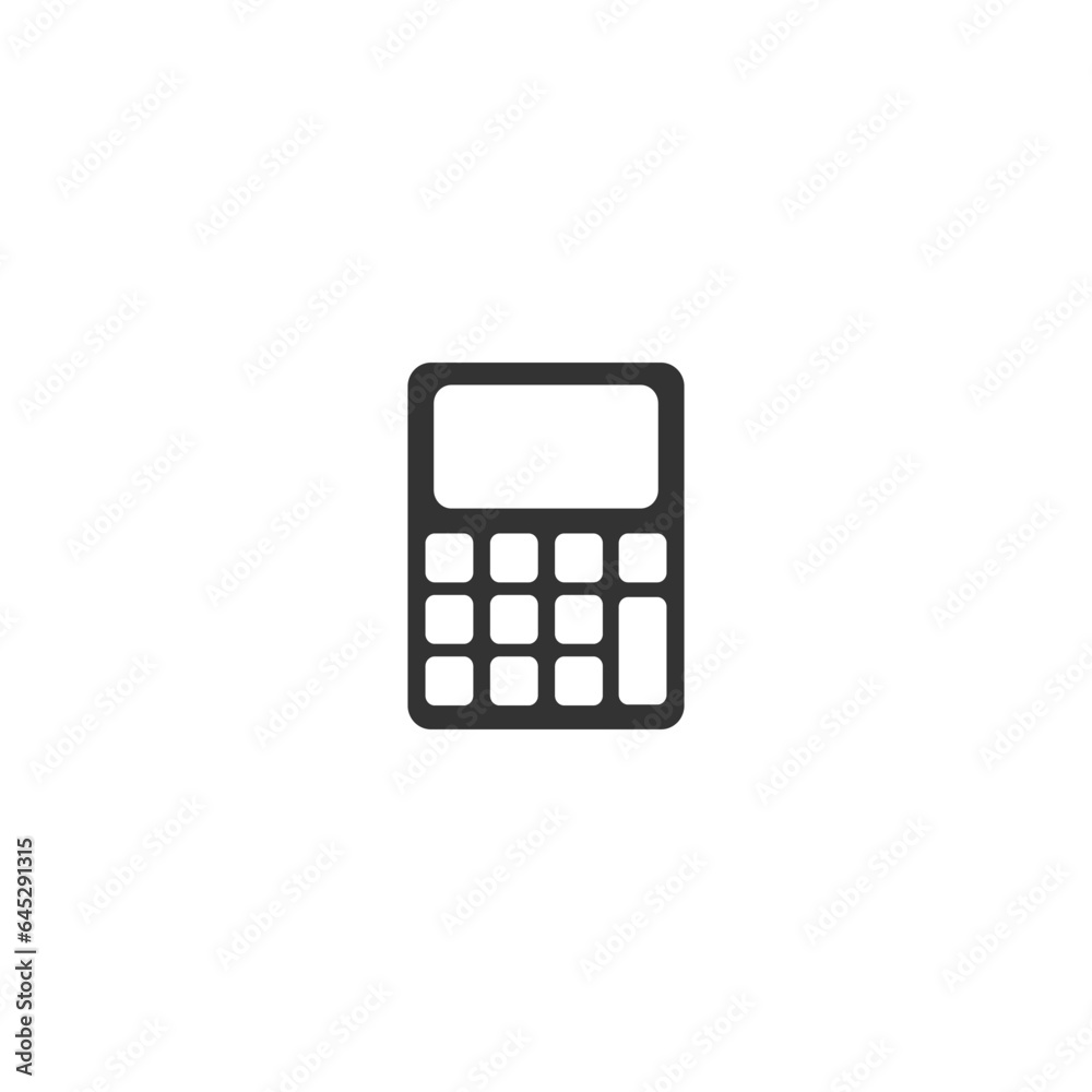 Calculator Silhouette Business Icon  Vector Illustration