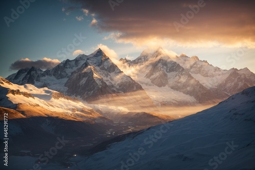 Mountain landscape at sunrise. © Viewvie