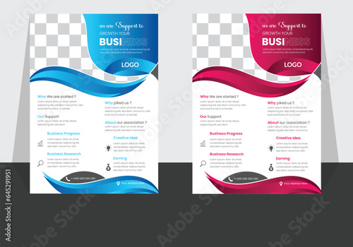  Corporate business flyer template design,Business Flyer Layout in Two Colors,digital marketing flyer set.advertisement,promotion, publication, Corpotare businees branding, Merketing
 photo