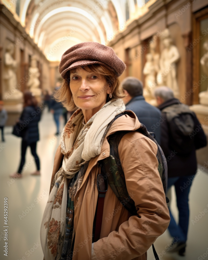 Fototapeta premium woman traveling alone in city