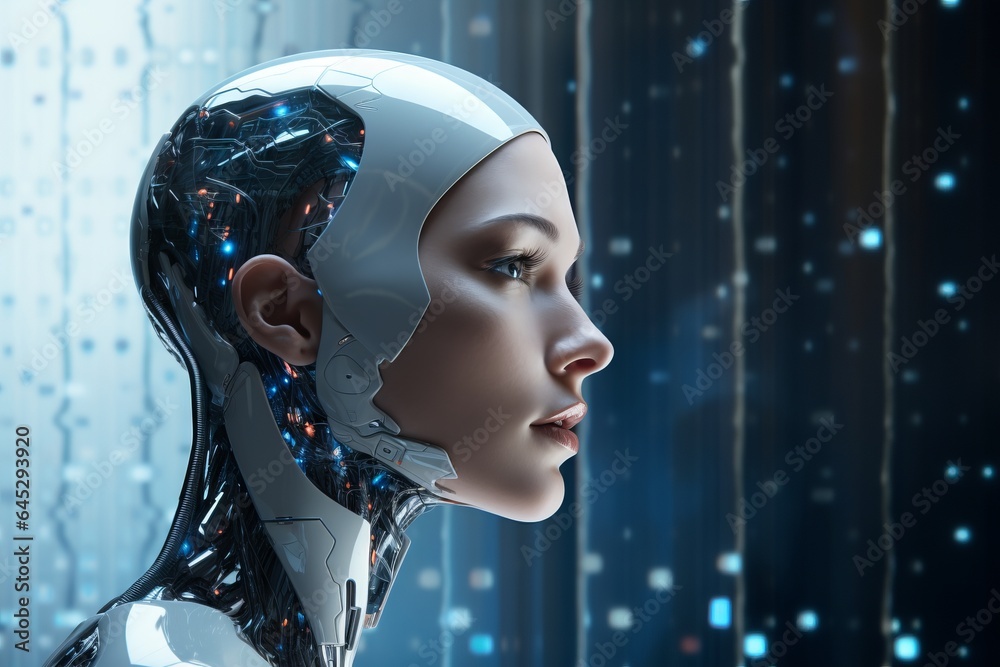 futuristic glam woman with android allure, Generative AI futuristic glam woman with android allure, Generative AI