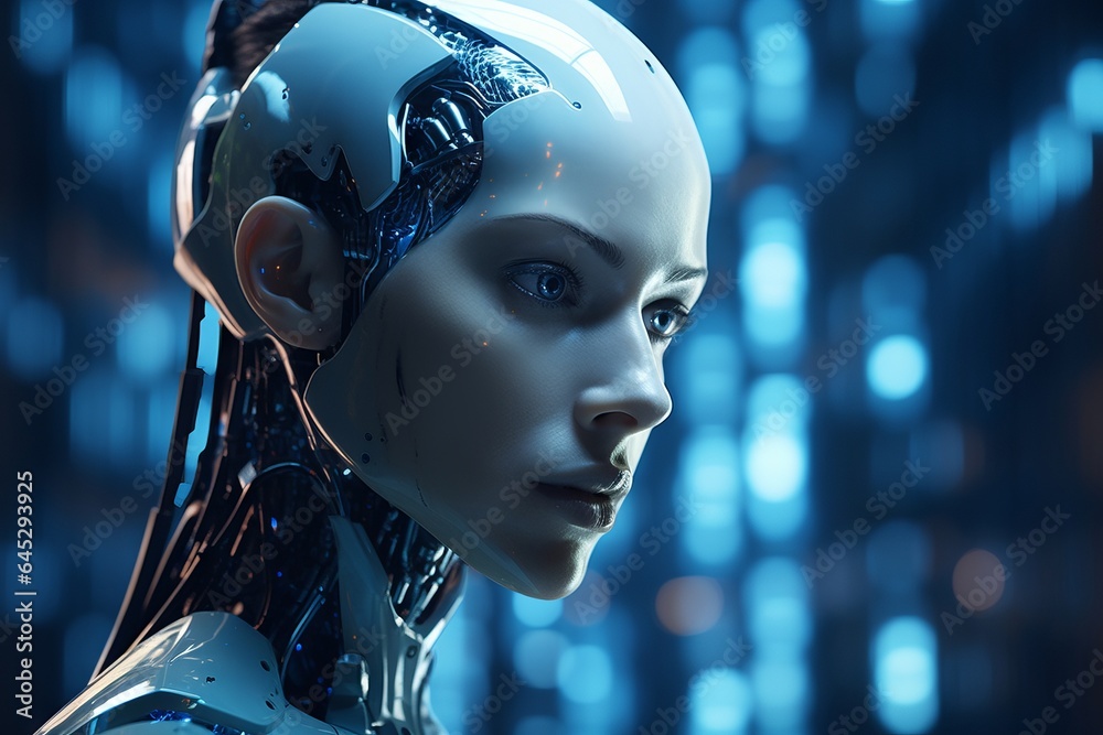 futuristic glam woman with android allure, Generative AI futuristic glam woman with android allure, Generative AI