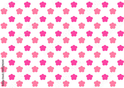ピンクのかわいいお花のパターン2色