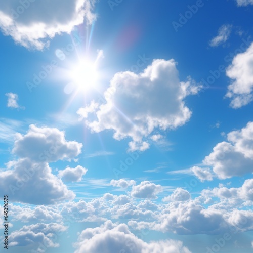 Brilliant sun shining sky  generative ai