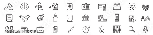 Lawyer and justice icons set vector