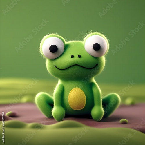 3d little cute frog made from felt fiber