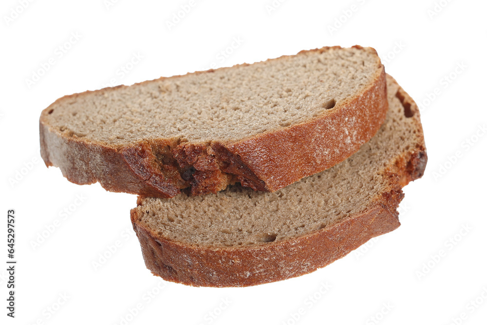 Rye integral bread slice for sandwich isolated on white, clipping path Rye integral bread slice for sandwich isolated on white, clipping path