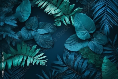 A vibrant green foliage against a calming blue backdrop © Marius