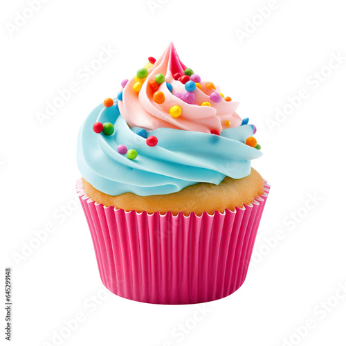 cupcake with icing isolated on transparent background Remove png, Clipping Path
