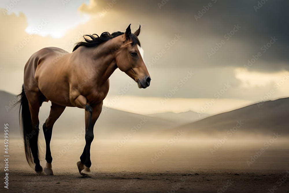 Obraz premium horse in the sunset