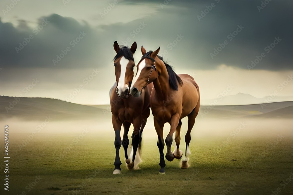 Fototapeta premium horse in sunset