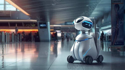 airport of the future with a robot