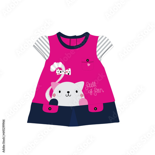 baby frocks cat print art