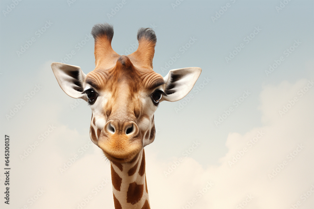 Giraffe in photo frame