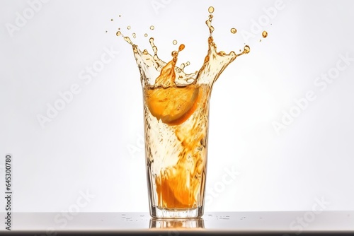 Invigorating Photo of a Tall Glass Brimming with Freshly Squeezed Orange Juice