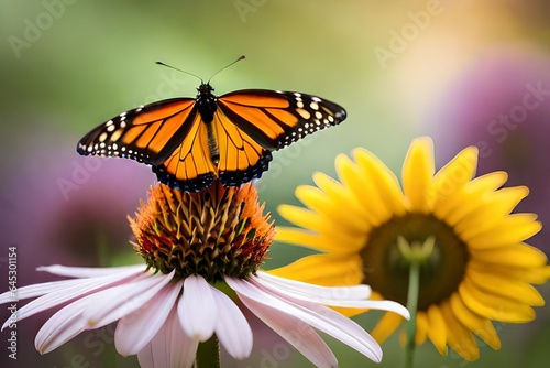 butterfly on flower © Mr. PNG