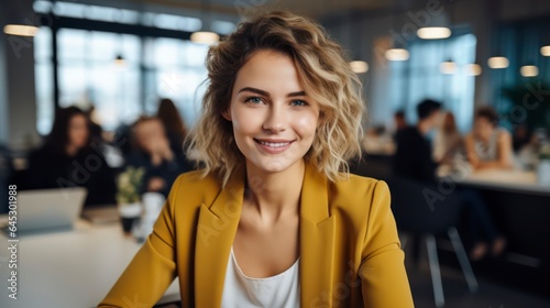 beautiful happy woman in yellow jacket Free Download beautiful happy woman in yellow jacket - GFXLoad