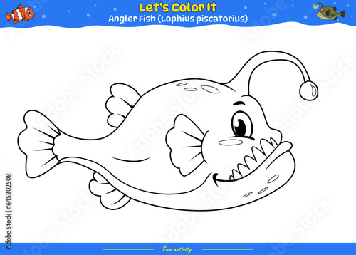 Lets color it Angler Fish Cartoon