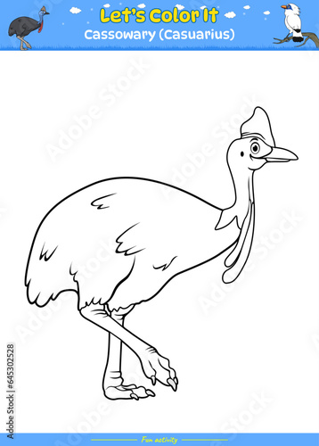 Lets color it Cassowary Bird Cartoon