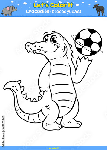 Lets color it Crocodile Cartoon