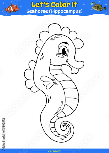 Lets color it Sea horse Cartoon