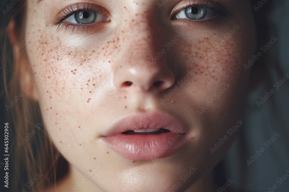 Allergy young woman pimples problem. Generate Ai Allergy young woman pimples problem. Generate Ai
