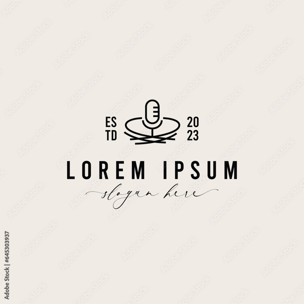 Podcast Nest Design Icon Logo Podcast Nest Design Icon Logo