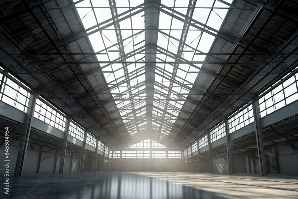 Interior of a Warehouse, Metal Construction Interior of a Warehouse, Metal Construction