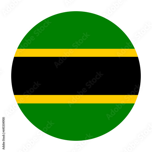 Circle bade Tanganyika flag vector illustration isolated background. Button Tanganyika was a sovereign state, comprising mainland part of present day Tanzania. Tanganyika emblem banner national symbol