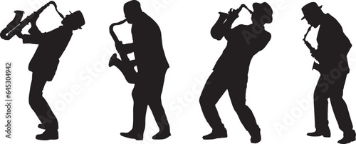 Saxophone Player Silhouette Vector Pack