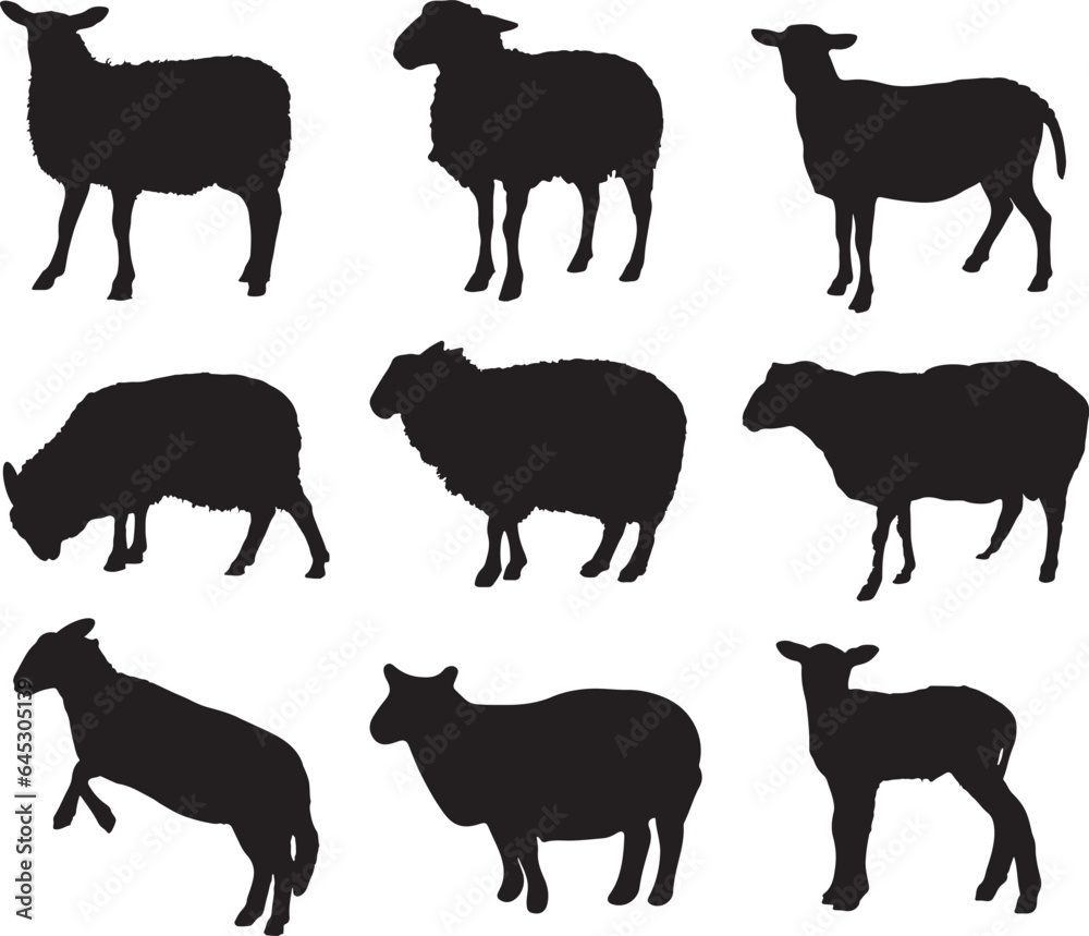 Sheep Silhouette Vector Pack