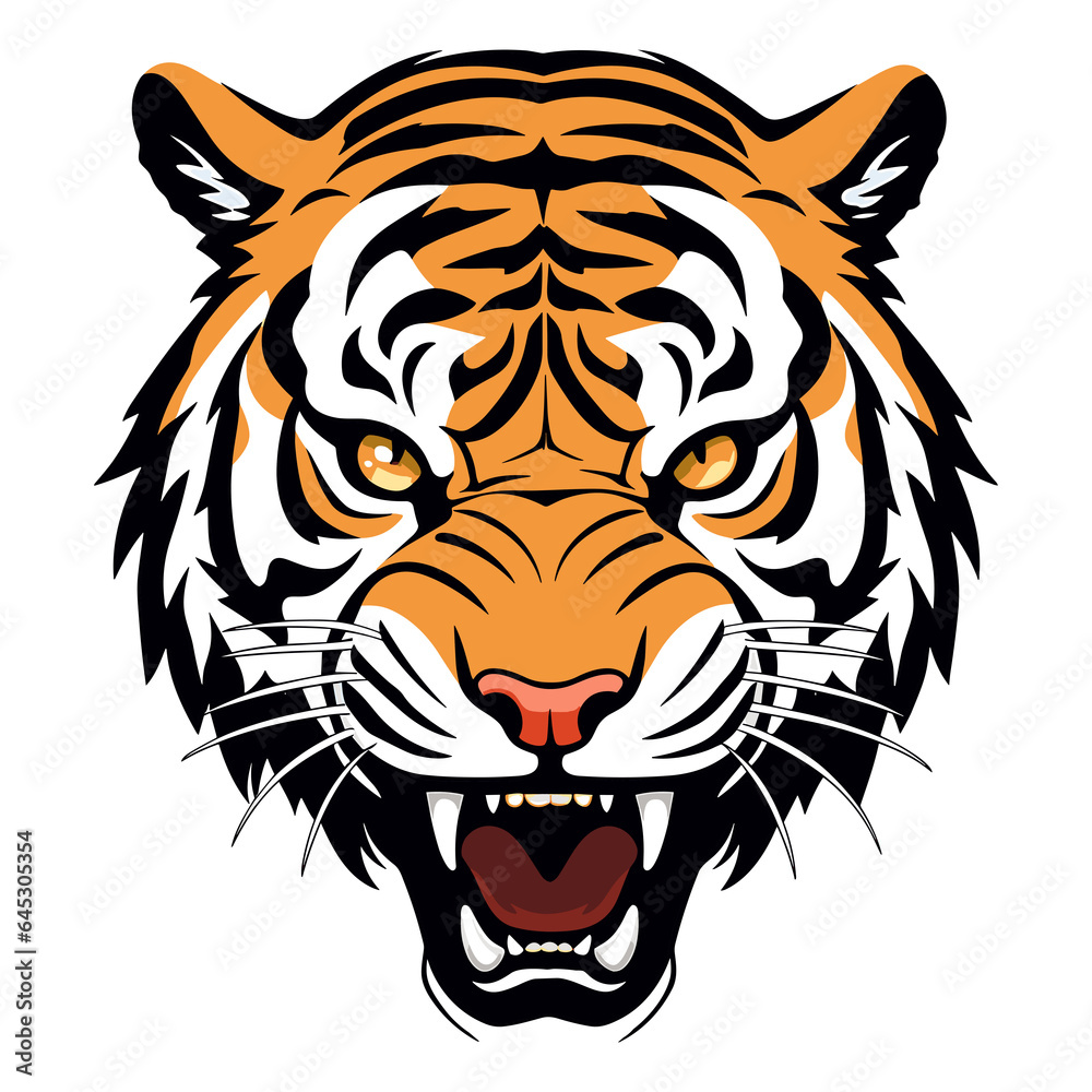 Tiger Angry Head, generative ai.
