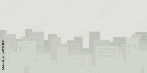 Abstract cityscape minimal style on light grey background have blank space for any wording advertising. Landscape of skyscrapers geometric vector illustration.