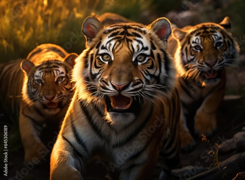 A group of tiger cubs